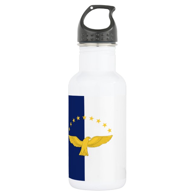 Flagge Azoren (Portugal) Edelstahlflasche (Vorderseite)