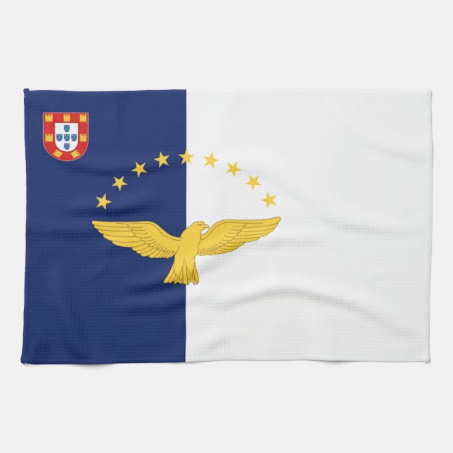 Flagge Azoren (Portugal) Geschirrtuch (Horizontal)
