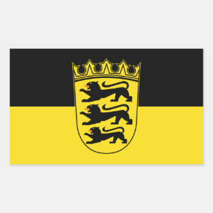 Flagge Baden-Württembergs Rechteckheber Rechteckiger Aufkleber
