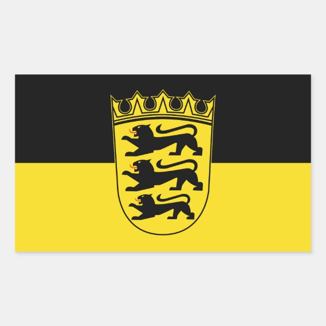 Flagge Baden-Württembergs Rechteckheber Rechteckiger Aufkleber (Vorderseite)