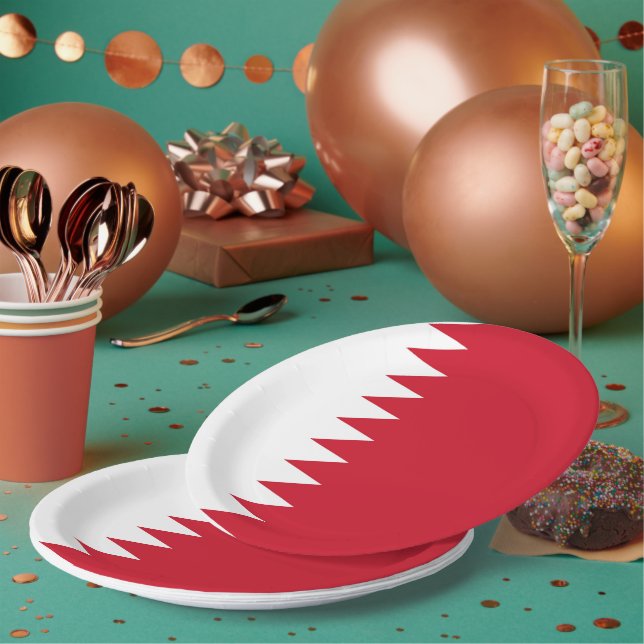 Flagge Bahrain Pappteller (Multi)