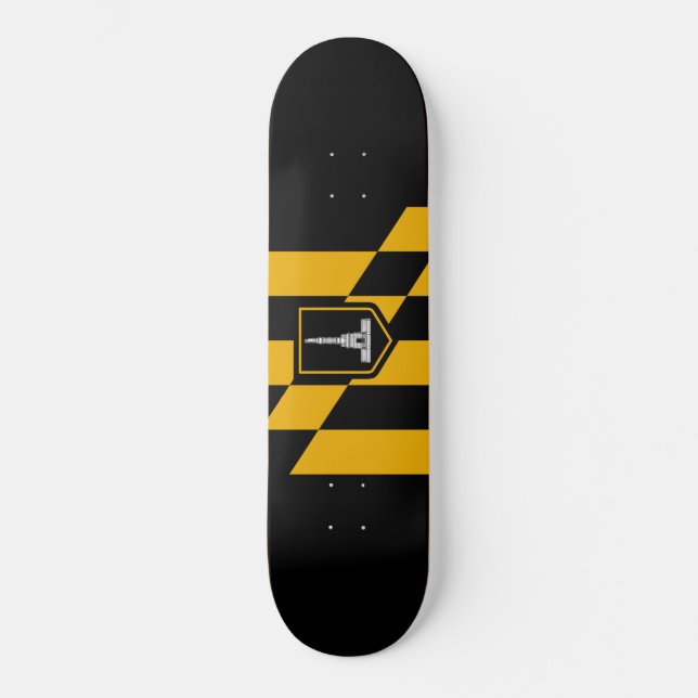 Flagge Baltimore (Maryland, USA) Skateboard (Vorderseite)