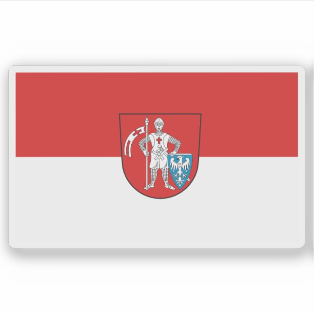 Flagge Bambergs, Deutschland Aufkleber (Vorderseite)