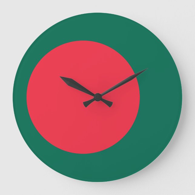 Flagge Bangladesch Große Wanduhr (Vorderseite)