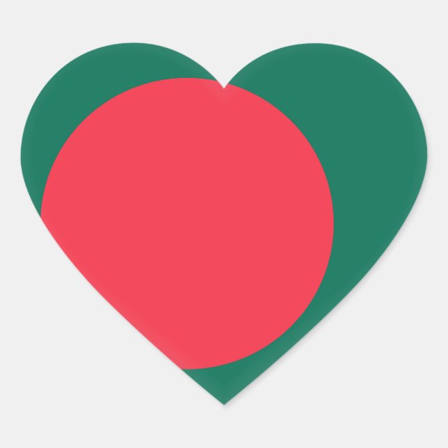 Flagge Bangladesch Herz-Aufkleber (Vorderseite)