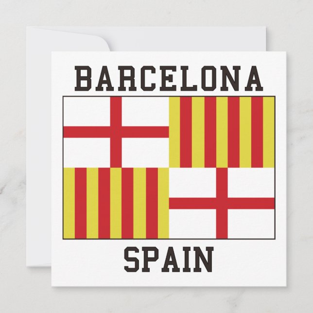 Flagge Barcelonas, Spanien Einladung (Vorderseite)