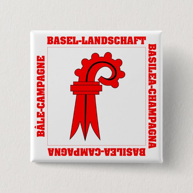 Flagge Basels Landschaft die Schweiz Button (Vorderseite)