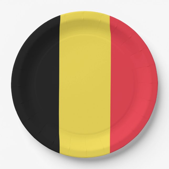 Flagge Belgien Tricolore Pappteller (Vorderseite)