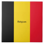 Flagge Belgiens Fliese<br><div class="desc">Die Flagge Belgiens,  mit dem Etikett versehen</div>