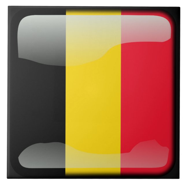 Flagge Belgiens Fliese (Vorderseite)