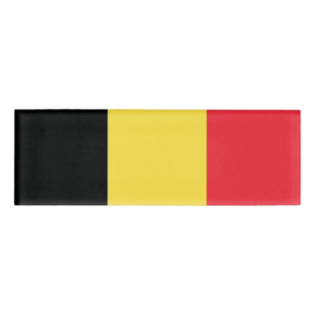Flagge Belgiens Namenschild (Vorderseite)