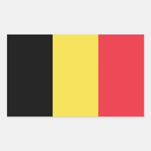 Flagge Belgiens Rechteckiger Aufkleber (Vorderseite)