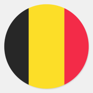 Flagge Belgiens Runder Aufkleber