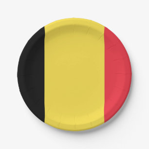 Flagge Belgiens Teller auf Papier