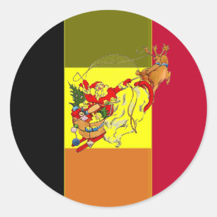 Flagge Belgiens Weihnachtsaufkleber gestrichen Runder Aufkleber