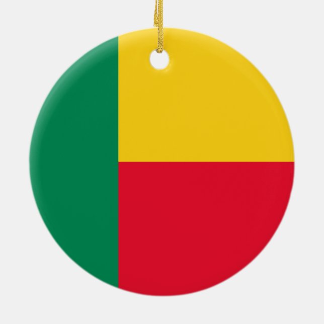 Flagge Benins (Afrika) Keramik Ornament (Hinten)