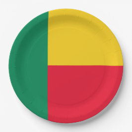 Flagge Benins (Afrika) Pappteller
