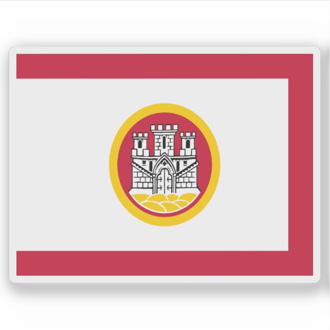 Flagge Bergens, Norwegen Aufkleber (Vorderseite)