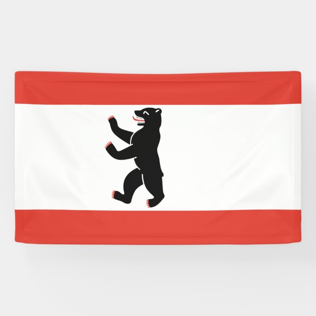 Flagge Berlins (deutsche Stadt) Banner (Horizontal)