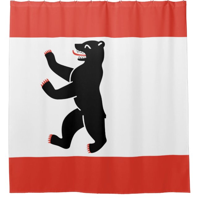 Flagge Berlins (deutsche Stadt) Duschvorhang (Vorderseite)