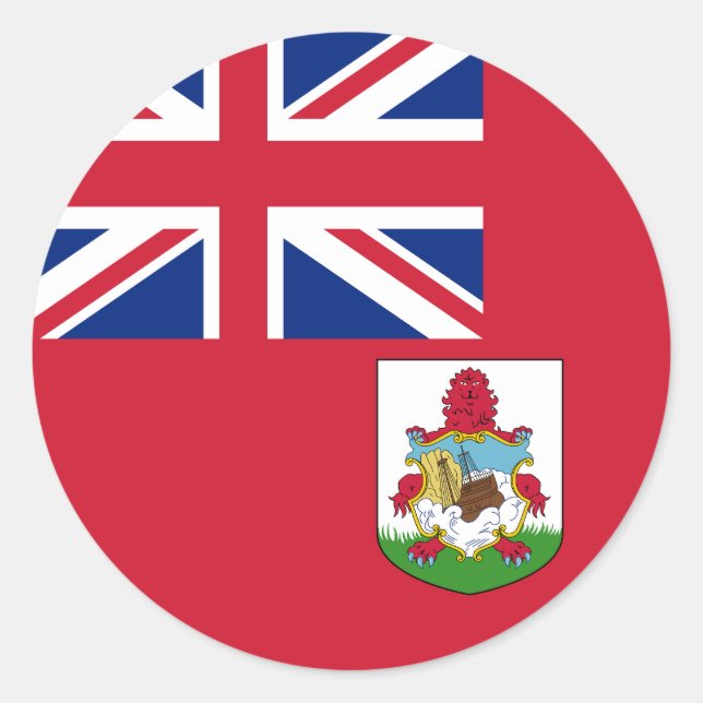 Flagge Bermudas Runder Aufkleber (Vorderseite)