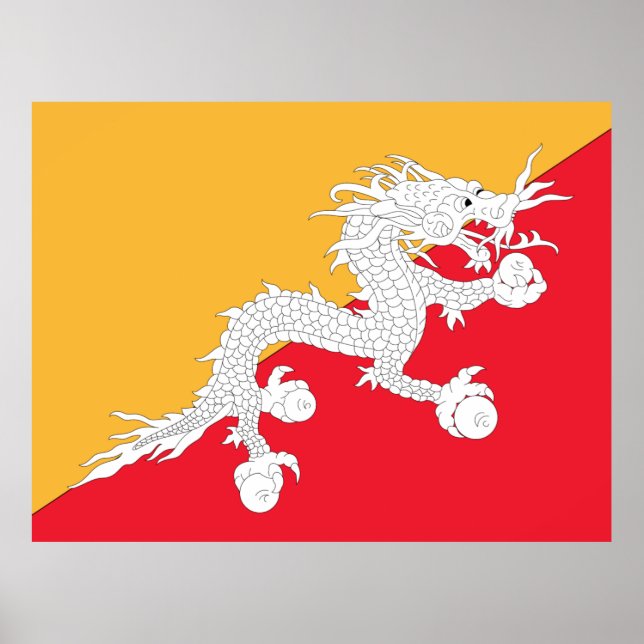 Flagge Bhutans Poster (Vorne)