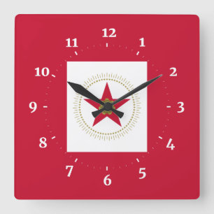 Flagge Birminghams, Alabama-Uhr Quadratische Wanduhr