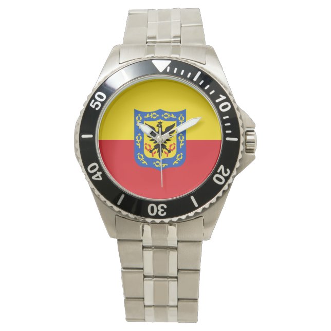 Flagge Bogotas, Kolumbien Watch Armbanduhr (Vorderseite)