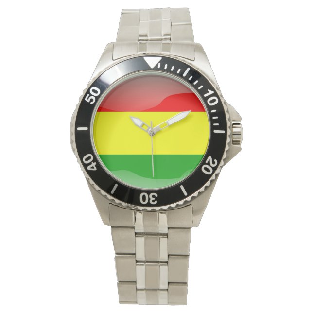 Flagge Boliviens Armbanduhr (Vorderseite)