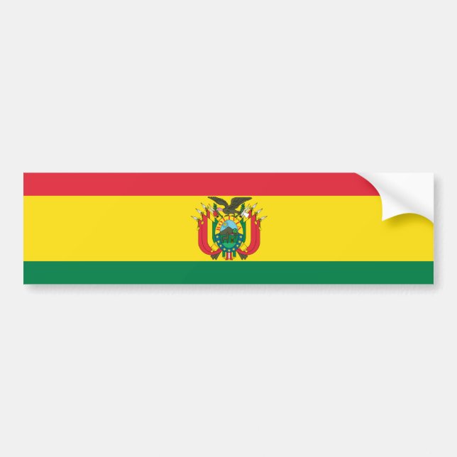 Flagge Boliviens Autoaufkleber (Vorne)