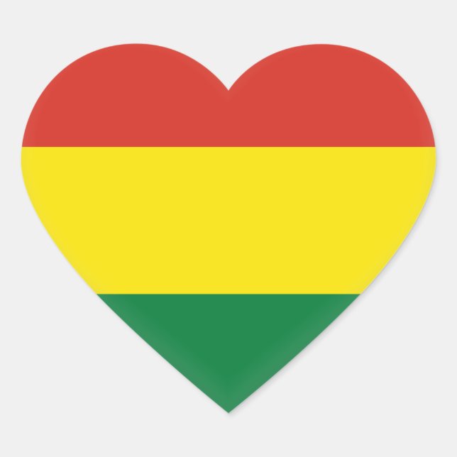 Flagge Boliviens (Bolivien) Herz-Aufkleber (Vorderseite)