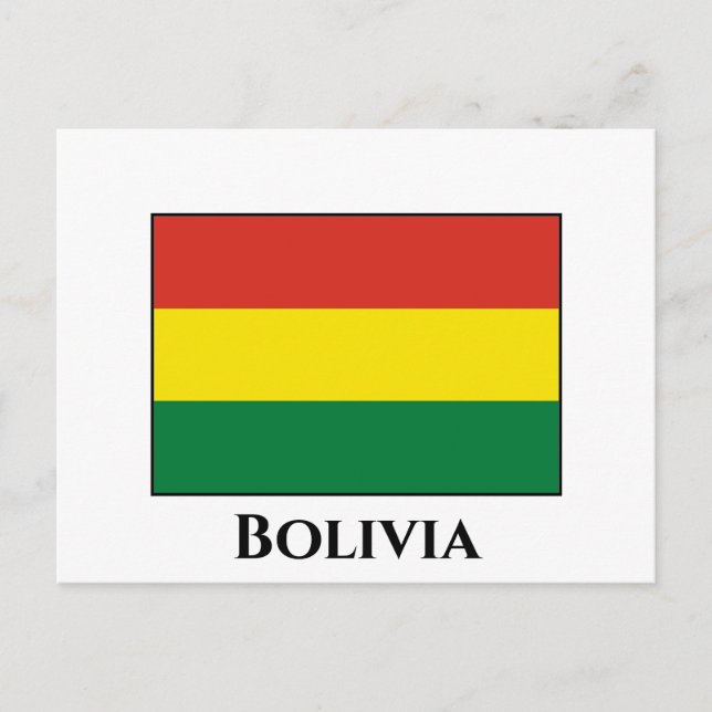 Flagge Boliviens (Bolivien) Postkarte (Vorderseite)