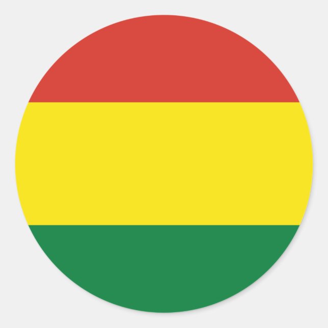 Flagge Boliviens (Bolivien) Runder Aufkleber (Vorderseite)
