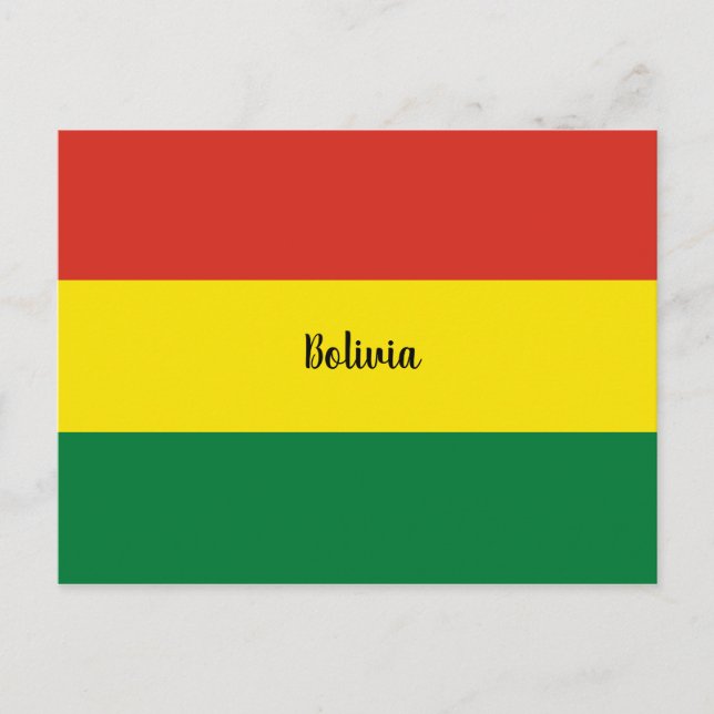Flagge Boliviens, gekennzeichnet Postkarte (Vorderseite)