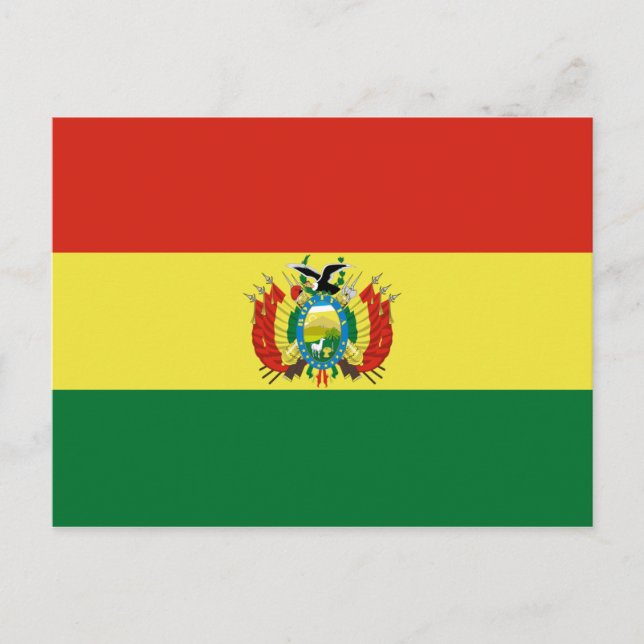 Flagge Boliviens Postkarte (Vorderseite)