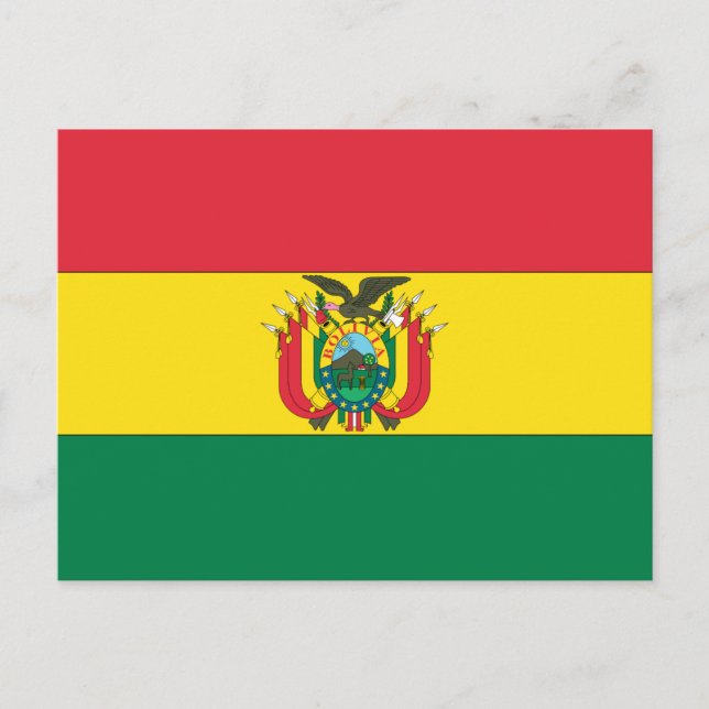Flagge Boliviens Postkarte (Vorderseite)