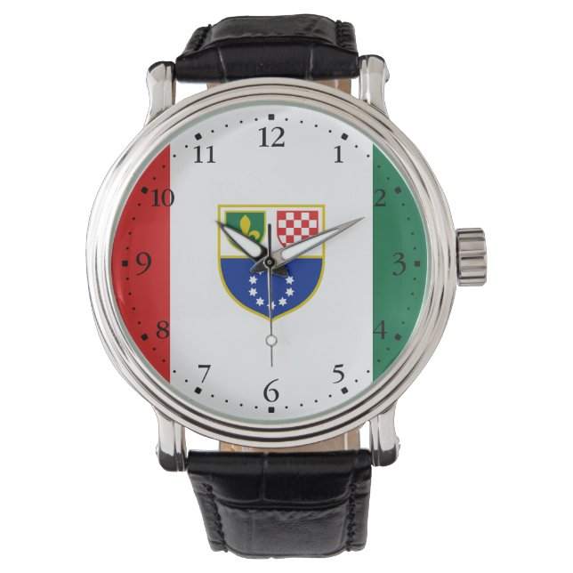 Flagge Bosnien und Herzegowina Armbanduhr (Vorderseite)