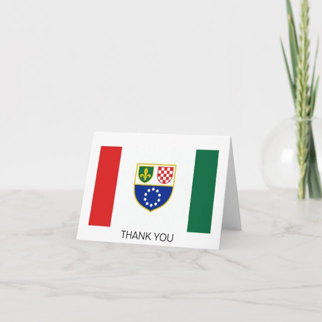 Flagge Bosnien und Herzegowina Dankeskarte (Vorderseite)