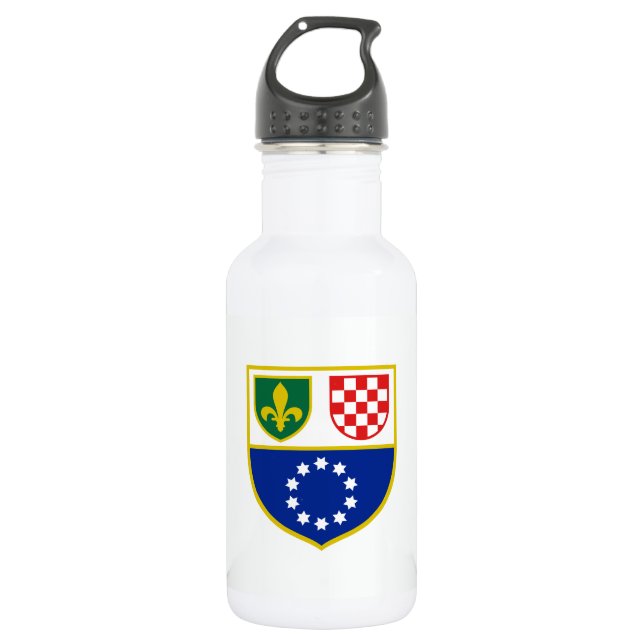 Flagge Bosnien und Herzegowina Edelstahlflasche (Vorderseite)