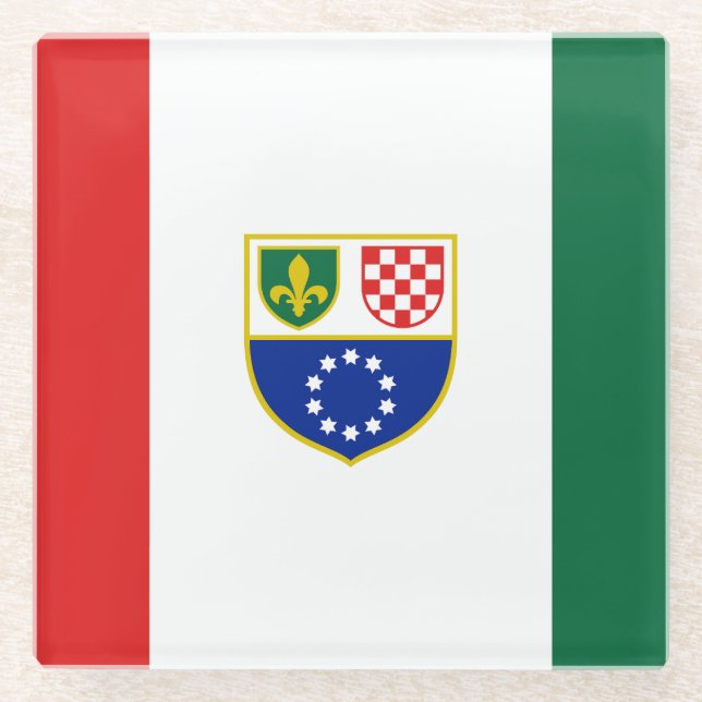 Flagge Bosnien und Herzegowina Glasuntersetzer (Vorderseite)