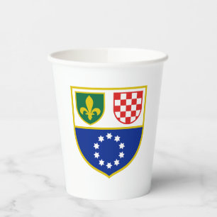 Flagge Bosnien und Herzegowina Pappbecher