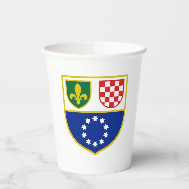 Flagge Bosnien und Herzegowina Pappbecher (Links)