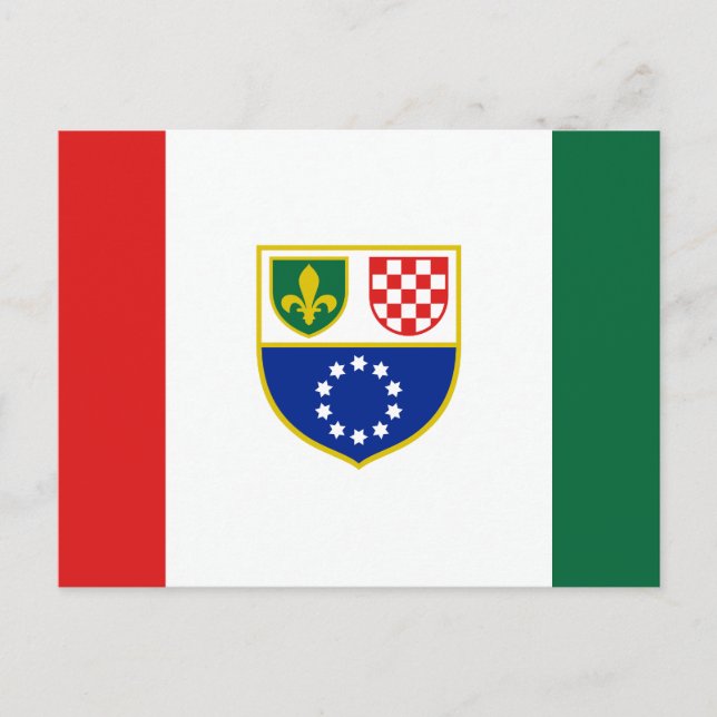 Flagge Bosnien und Herzegowina Postkarte (Vorderseite)