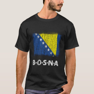 Flagge Bosnien und Herzegowinas gebraucht aussehen T-Shirt