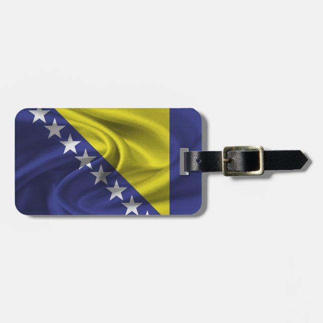 Flagge Bosniens Gepäckanhänger (Vorderseite horizontal)