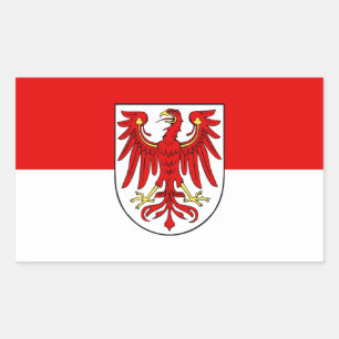 Flagge Brandenburgs rechteckiger Aufkleber