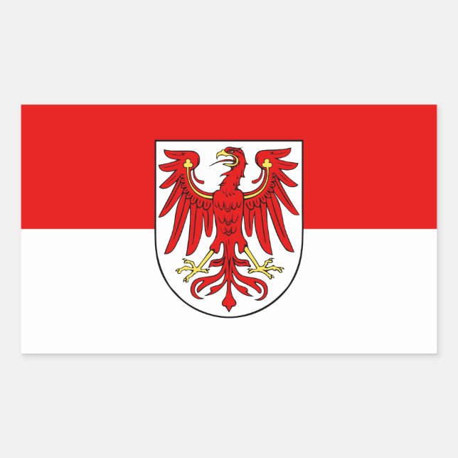 Flagge Brandenburgs rechteckiger Aufkleber (Vorderseite)
