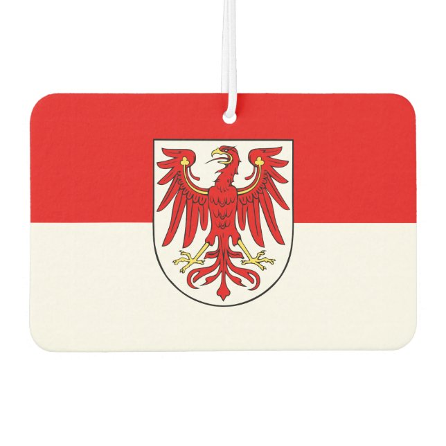 Flagge Brandenburgs rechteckiger Aufkleber Autolufterfrischer (Vorderseite)