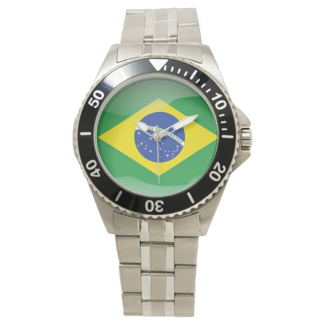 Flagge Brasiliens Armbanduhr (Vorderseite)