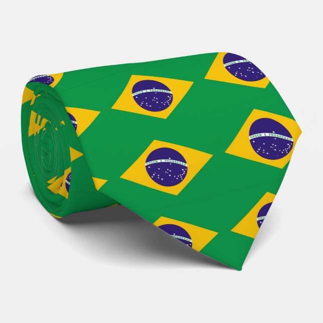 Flagge Brasiliens Bandeira do Brasil Krawatte (Gerollt)